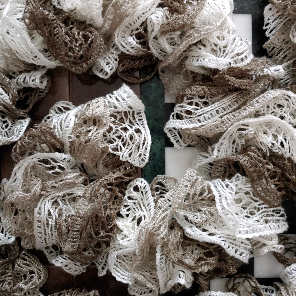 Handmade Frilly Knitted Scarf